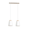 Suspension Bolero 2 lumières blanche