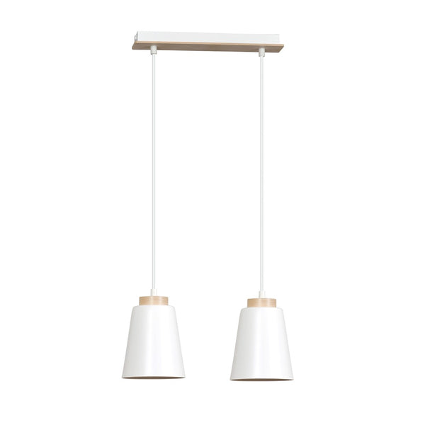 Suspension Bolero 2 lumières blanche