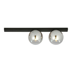 Deckenleuchte Fit 2-flammig schwarz, Glas graphit