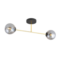 Plafonnier Magnum 2 lumières noir, verre graphite