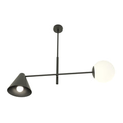 Hermès-Kronleuchter, 2-flammig, schwarz