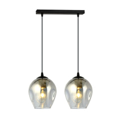 Istar Pendelleuchte 2-flammig schwarz, Graphitglas