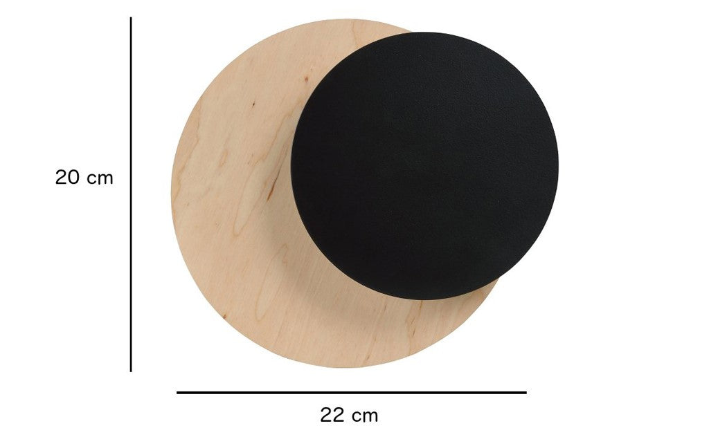 Schéma coté de l'applique indiquant une largeur de 22 cm et une hauteur de 20 cm