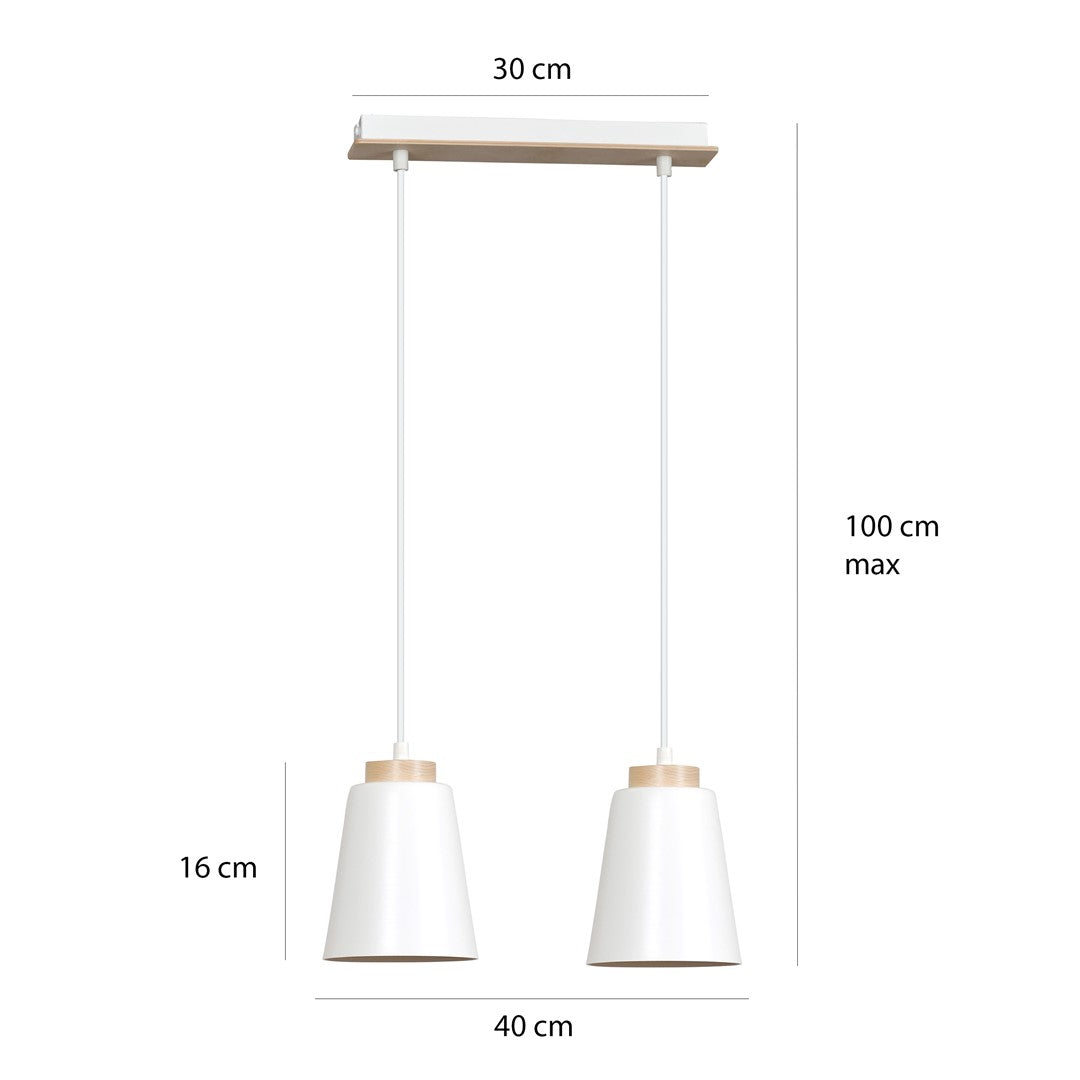 Schéma coté indiquant 30 cm de base, 100 cm max et 40 cm d'écartement
