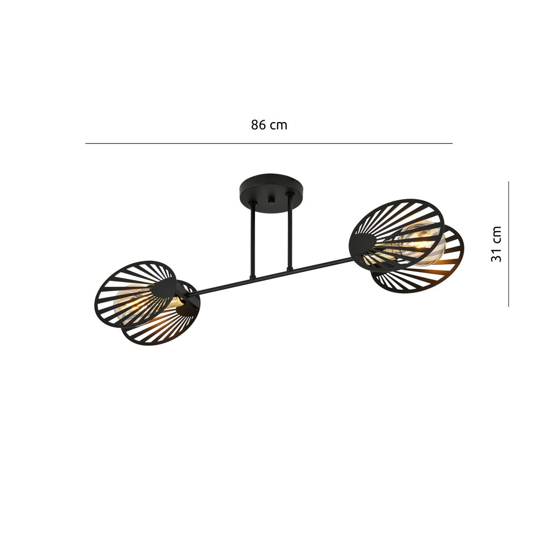 Schéma de dimensions du plafonnier indiquant une largeur de 86 cm et une hauteur de 31 cm.