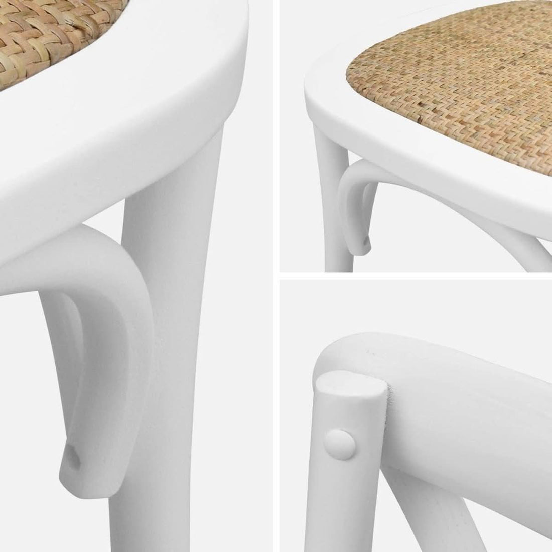 2 Bistro-Stühle Holz Rattan | Roh