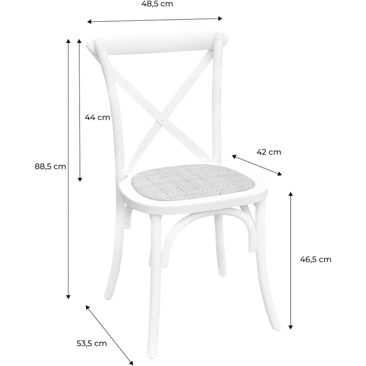 2 Chaises Bistrot Bois Rotin | Roh - Designix Chaises