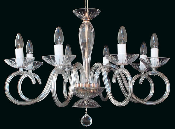 Kronleuchter aus transparentem Glas EL2248024
