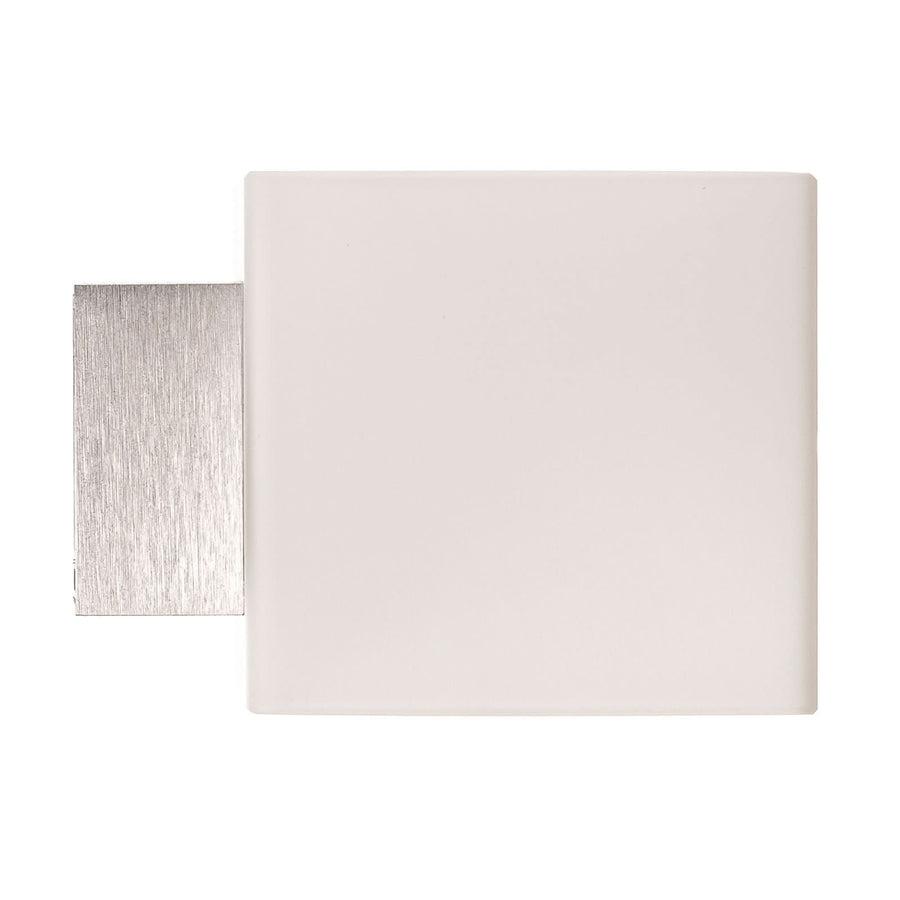 Applique murale Cube en verre, blanc et gris, hauteur 8 cm
