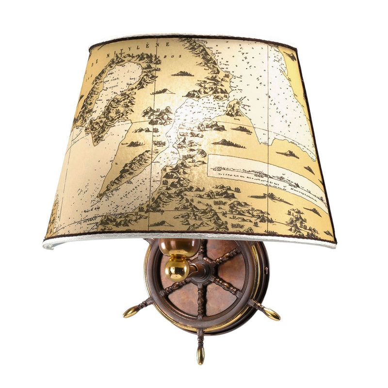 Applique murale Nautica 1 30 en laiton, crème, hauteur 30 cm