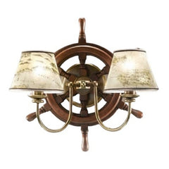 Applique murale Porto 2 en laiton, brun, 2 lumières, Ø 43 cm