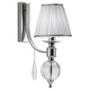 Applique murale 7330 en tissu, chrome et blanc, hauteur 43 cm