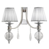 Applique murale 7330 en tissu, chrome et blanc, 2 lumières, hauteur 43 cm