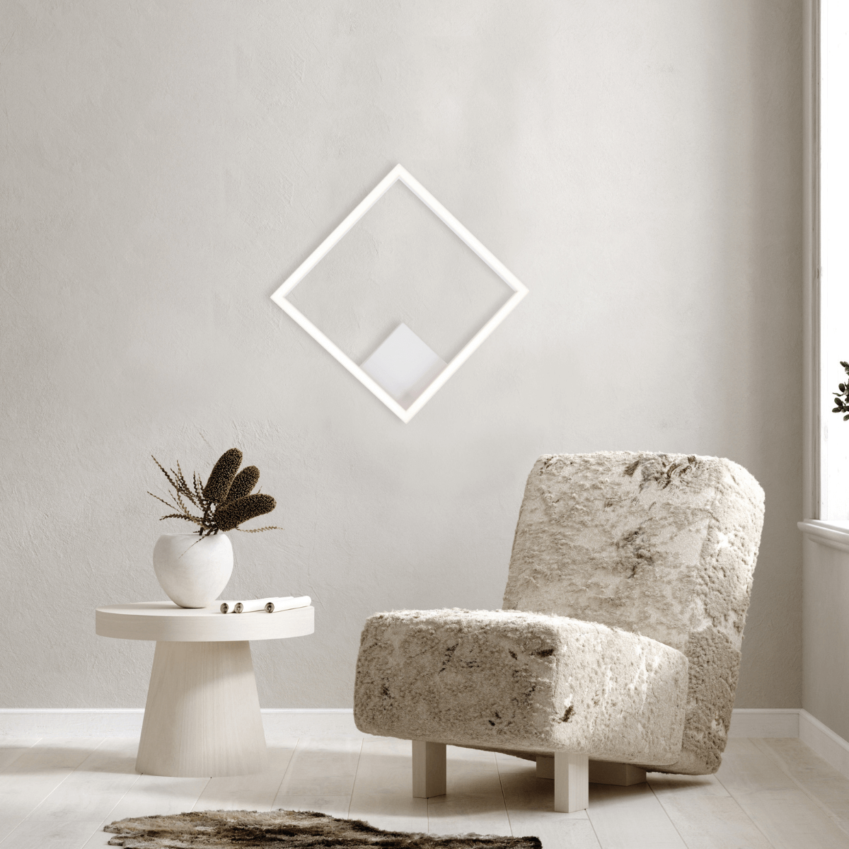 Plafonnier ZAMBELIS 15W DESIGN Blanc Sable 2030