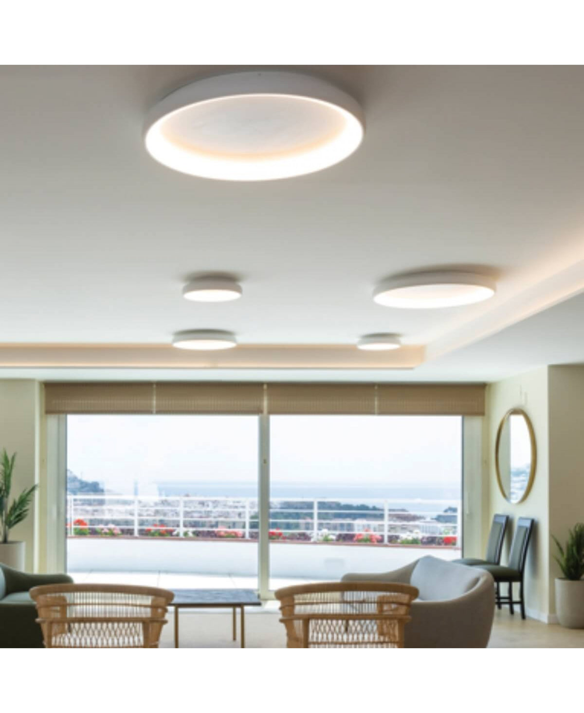 Plafonnier ZAMBELIS D400 30W DESIGN Blanc Sable 2041