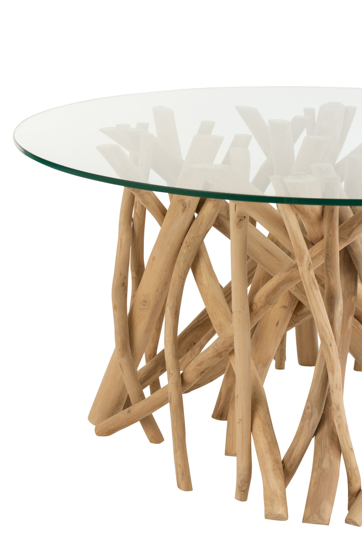 Couchtisch Teak Natur Glas