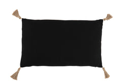 Rechteckiges Kissen aus gewebtem Polyester, Schwarz