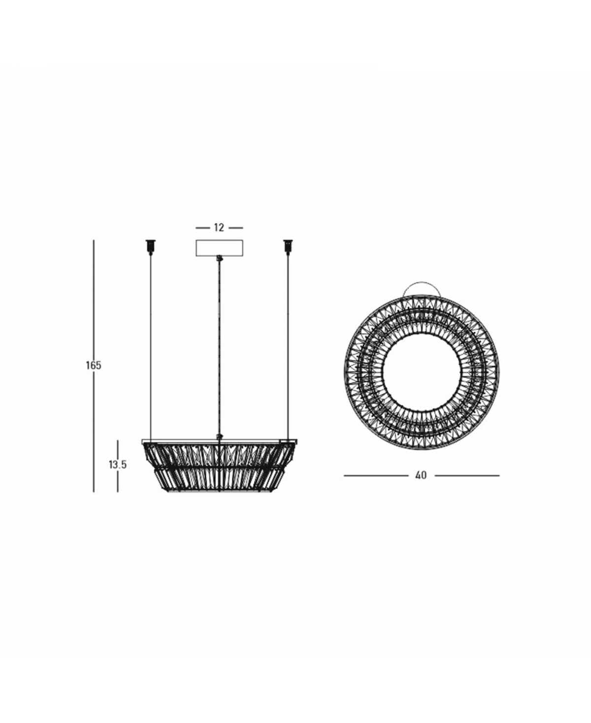 Suspension ZAMBELIS D400 27W Dimmable DESIGN Bronze 23045