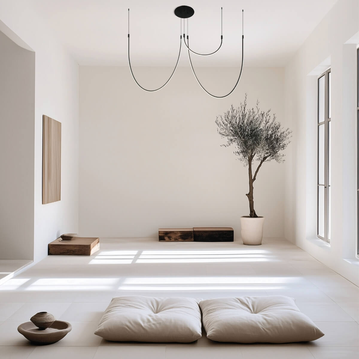 Plafonnier ZAMBELIS 46W Dimmable DESIGN Noir Mat 23051