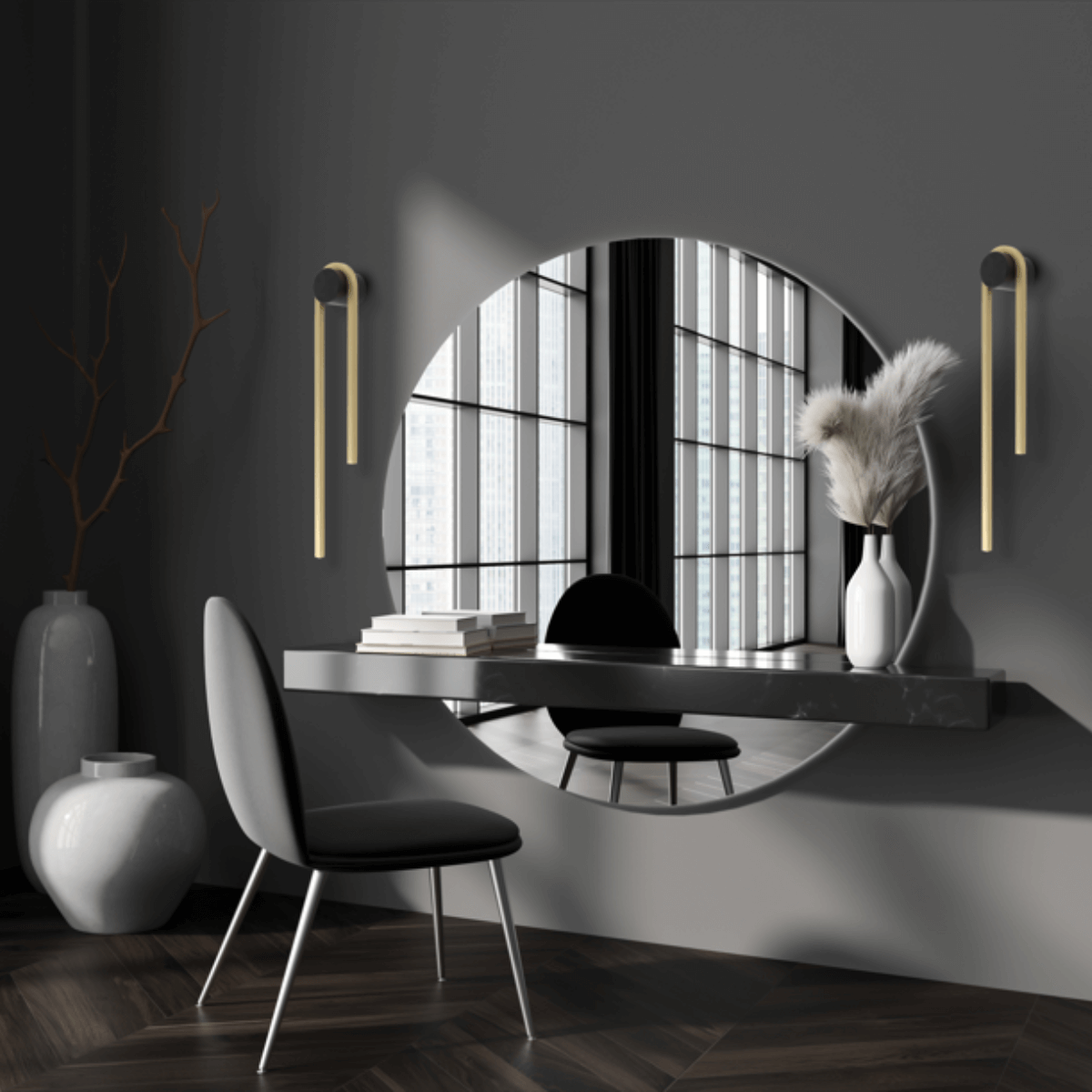Applique ZAMBELIS 13W Dimmable DESIGN Noir et Dore 23107