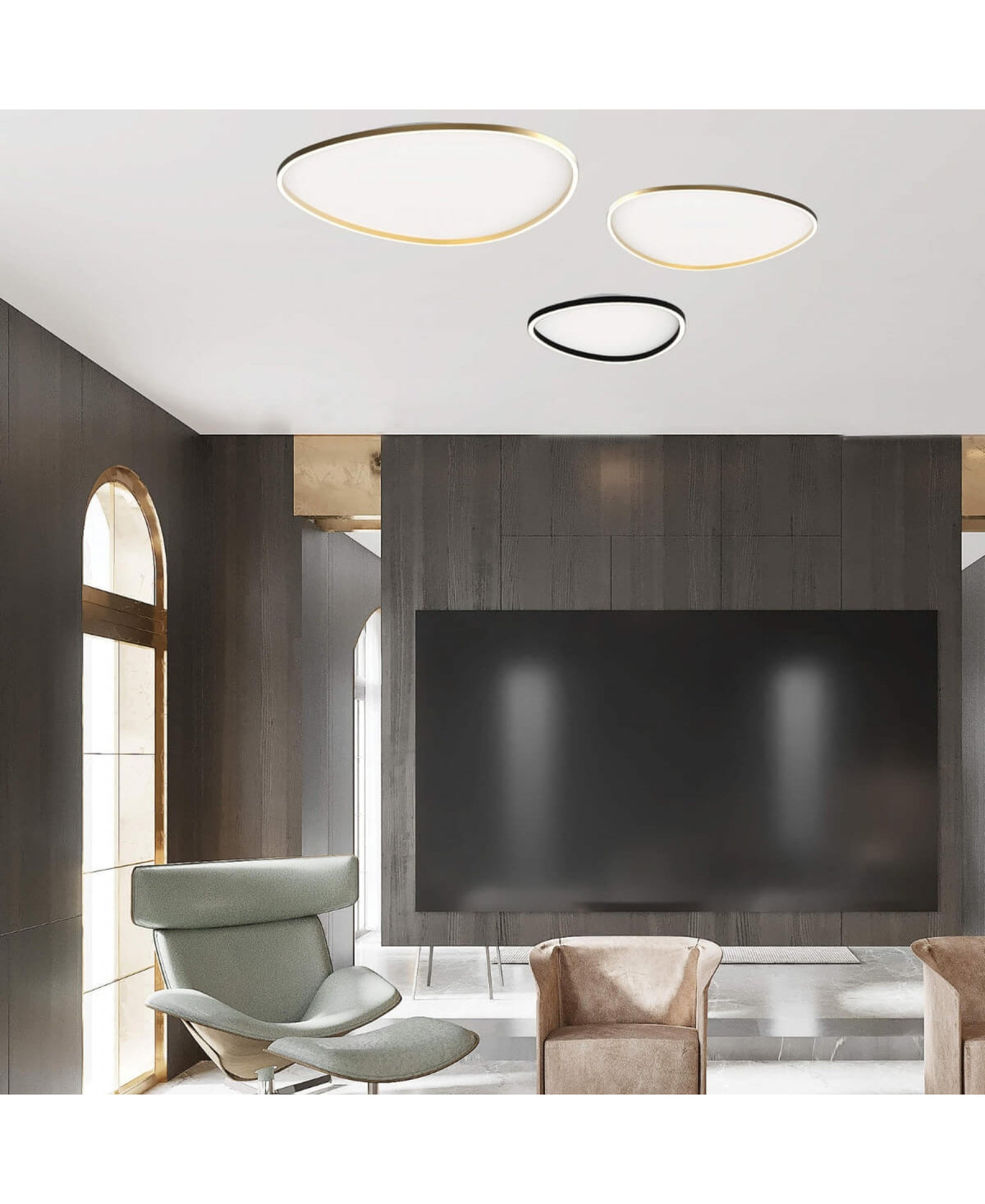 Plafonnier ZAMBELIS 39W Dimmable DESIGN Or Mat 23210