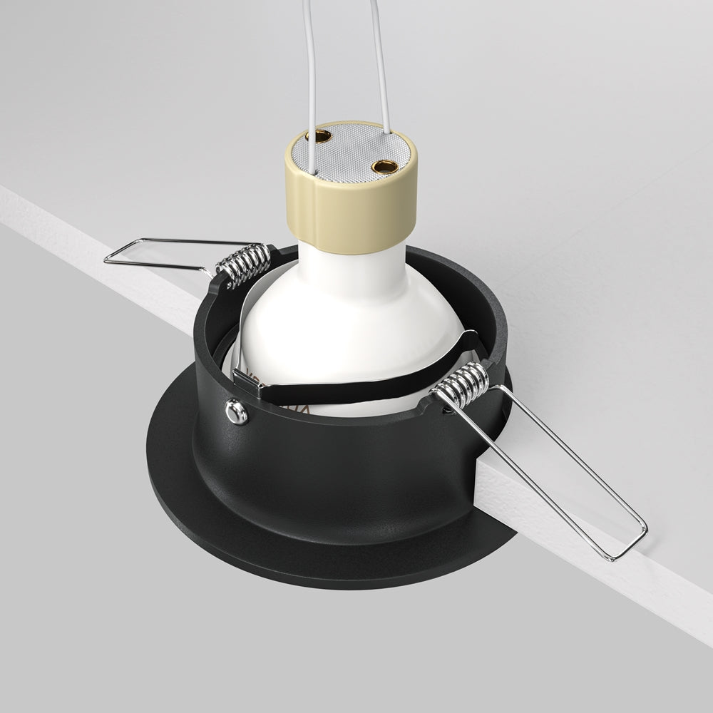 Vue technique du corps cylindrique et des ressorts de fixation au plafond