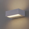 Applique murale LED Box en métal, blanc mat, hauteur 5 cm, IP44
