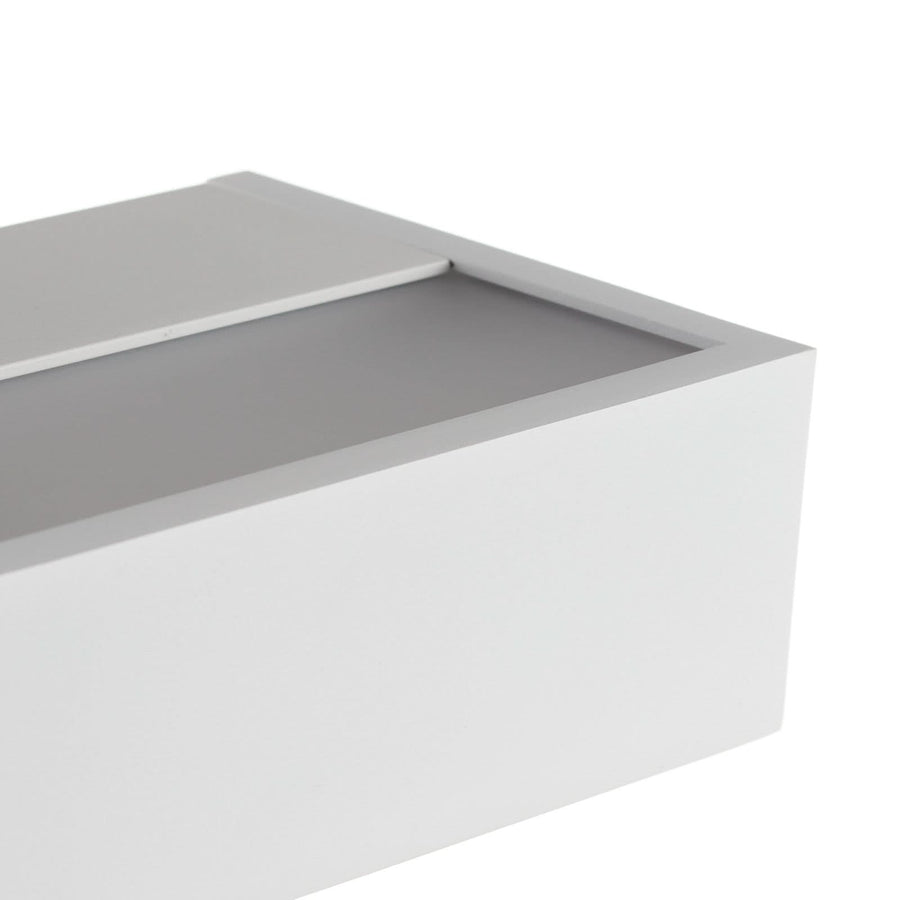 Applique murale LED Box en métal, blanc mat, hauteur 5 cm, IP44