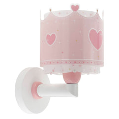 Applique murale Little Queen, rose et blanc, hauteur 24 cm