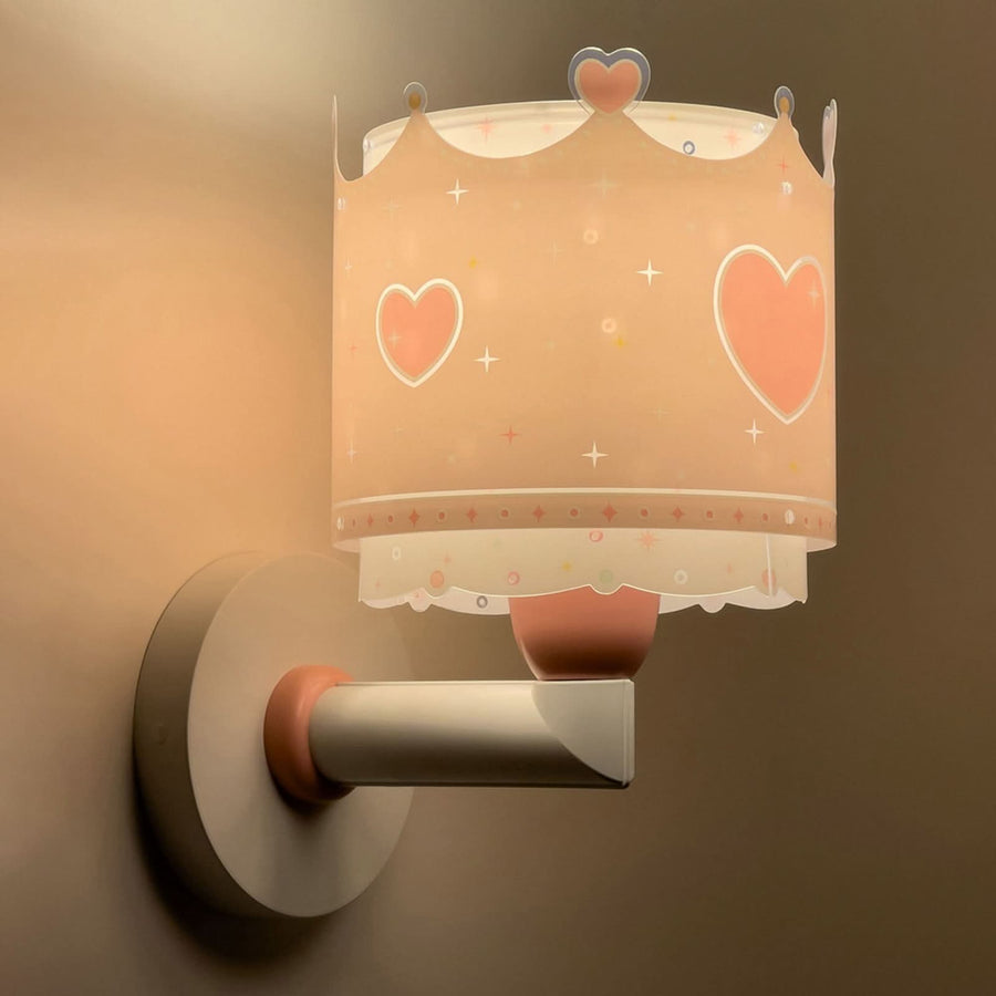 Applique murale Little Queen, rose et blanc, hauteur 24 cm