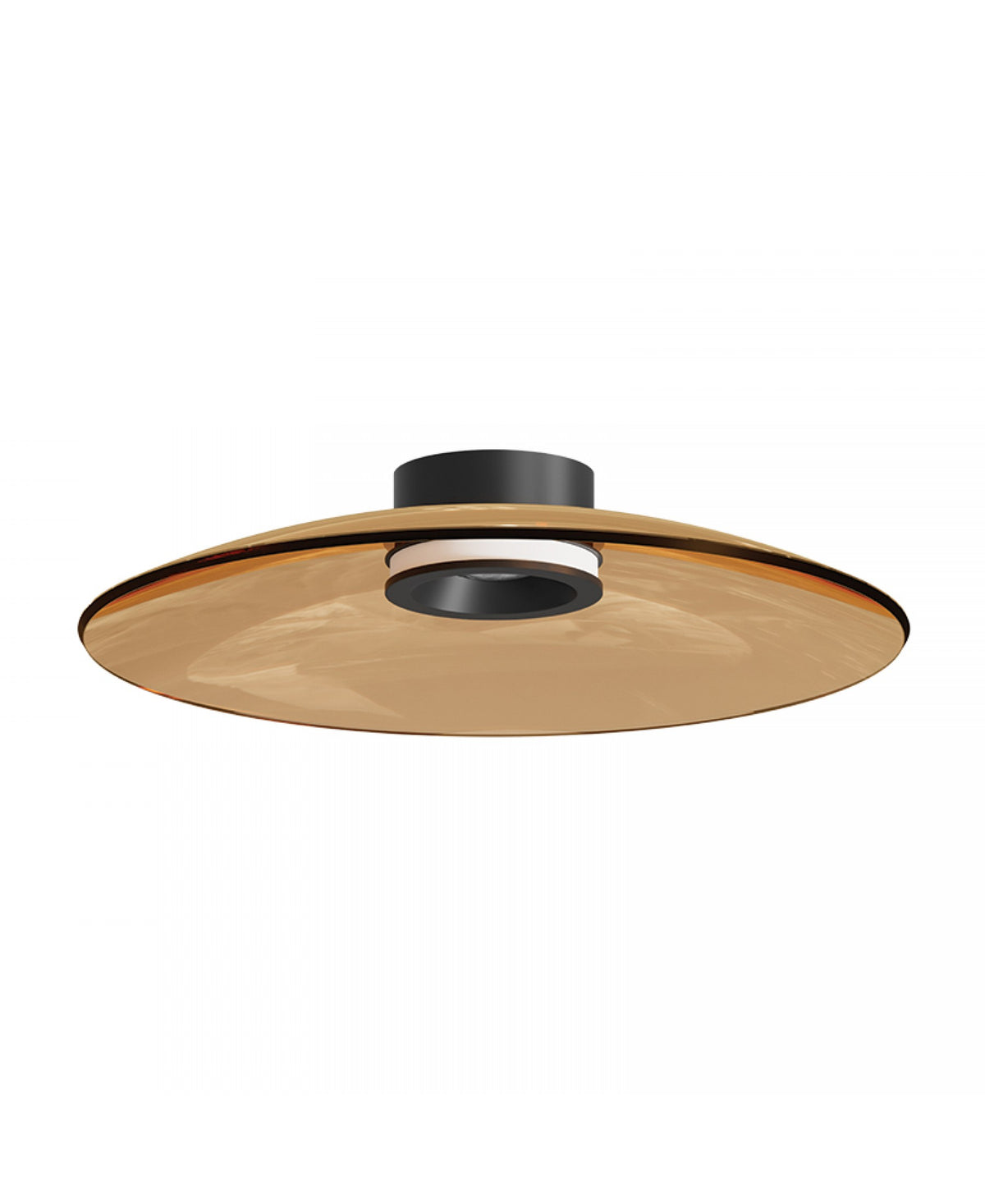 Plafonnier ZAMBELIS D500 30W CCT Dimmable DESIGN Verre Brun et Noir Mat 25268