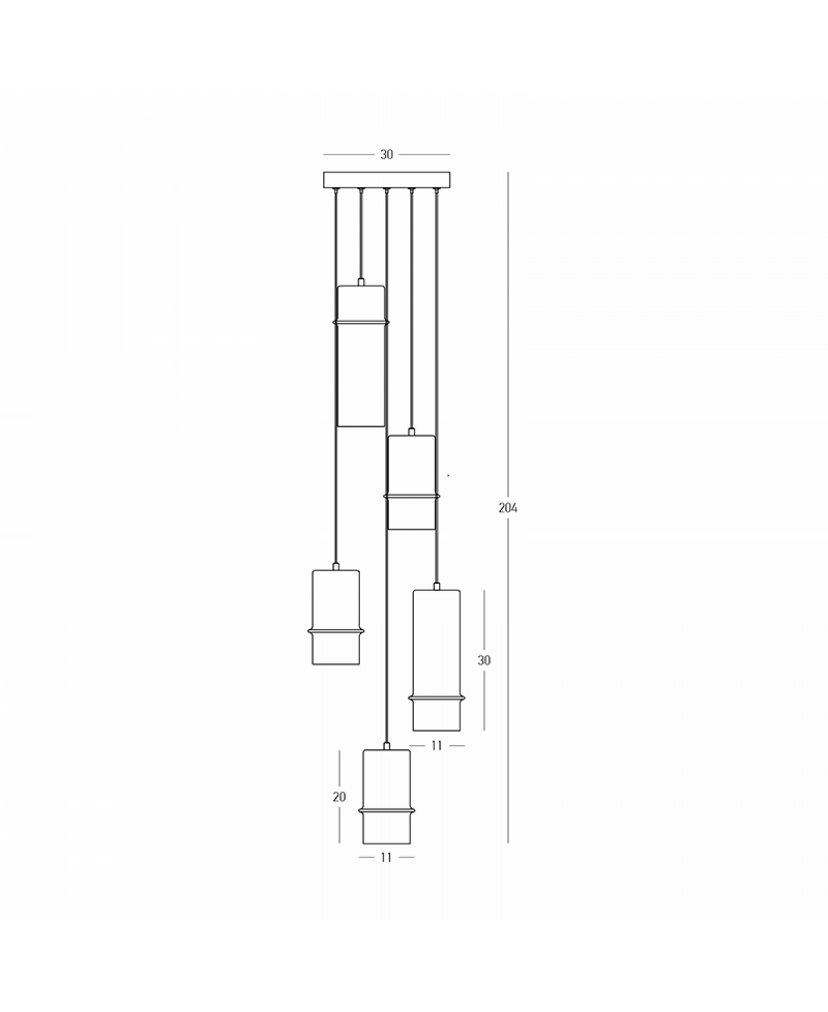 Suspension ZAMBELIS D300 20W Dimmable DESIGN Verre Fume et Noir Sable 2535