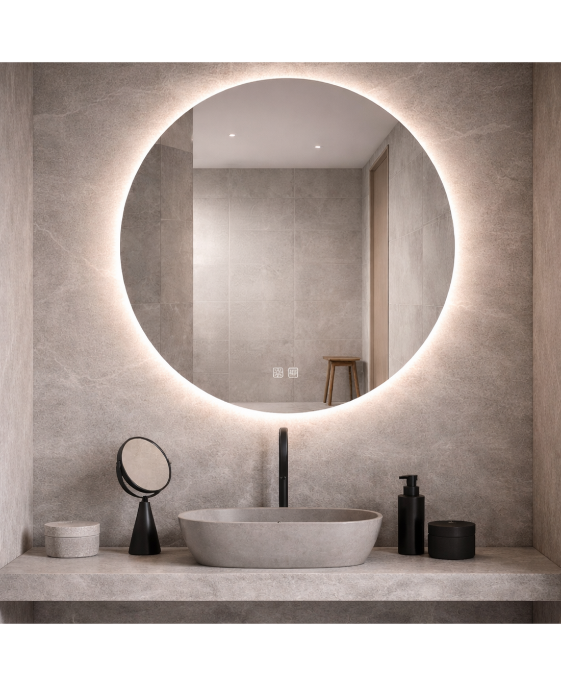 Miroir LED ZAMBELIS 19W IP44 DESIGN Blanc Mat 25390