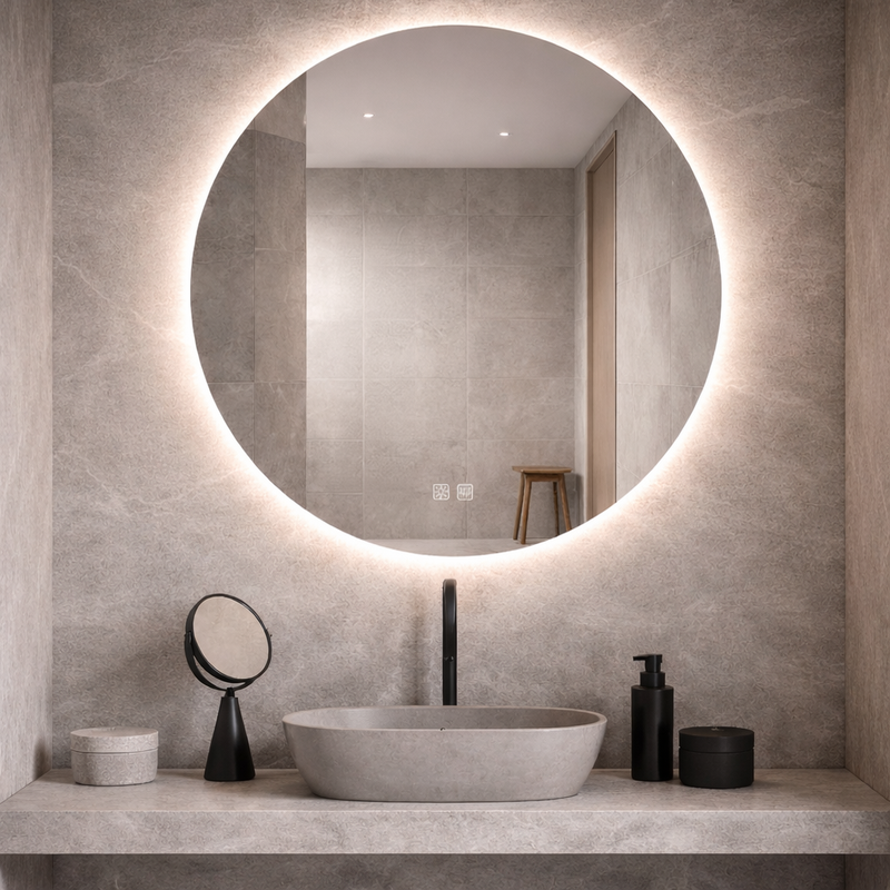 Miroir LED ZAMBELIS 19W IP44 DESIGN Blanc Mat 25390