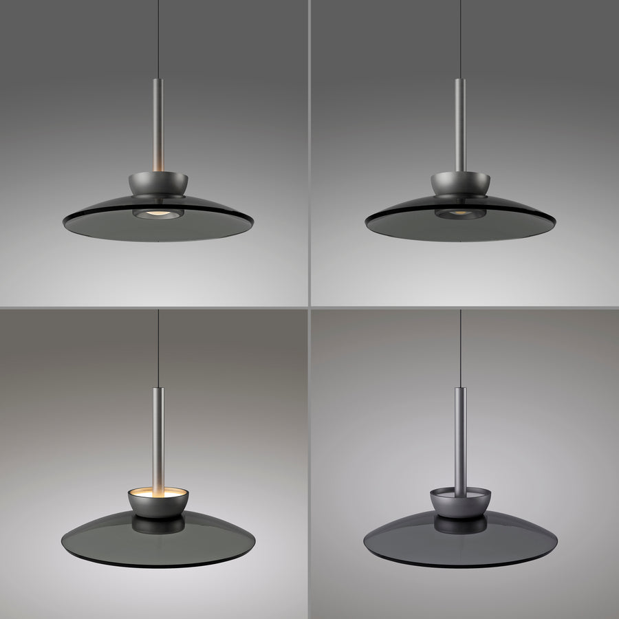Suspension Pure Moon grise, verre