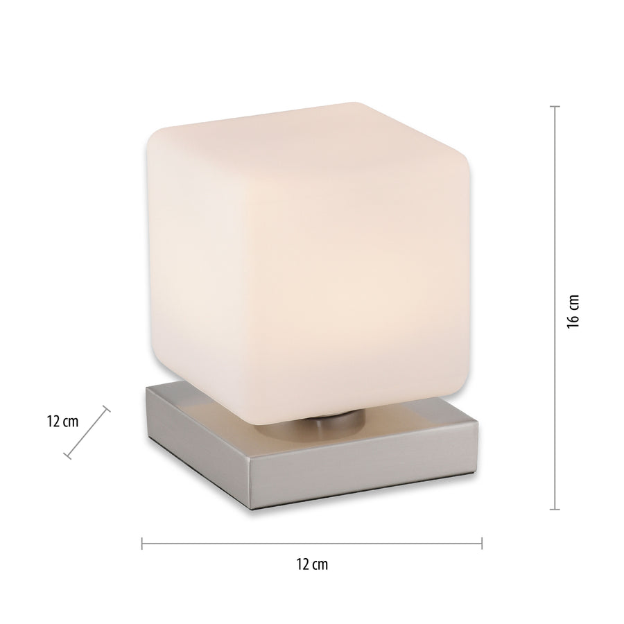 Lampe à poser Dadoa argentée, verre