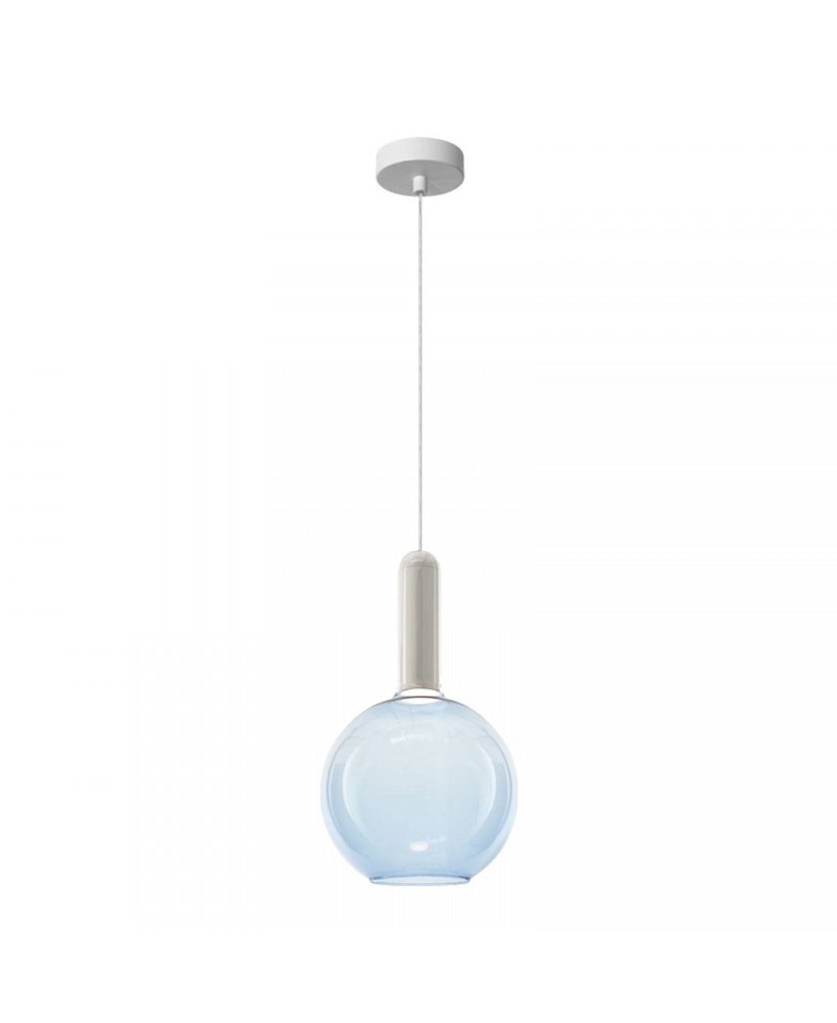 Suspension ZAMBELIS 5W DESIGN Verre Gris-Blanc Mat 2604