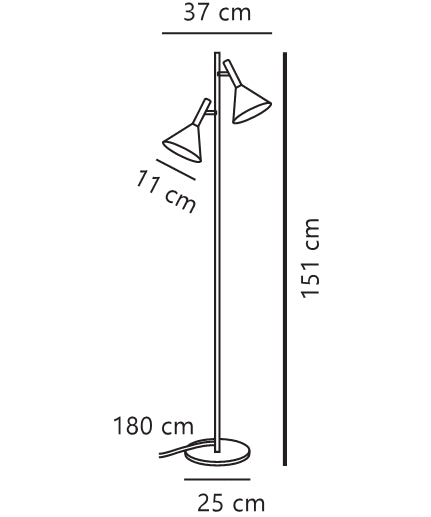 Lampadaire Kelvis noir