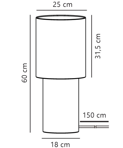 Lampadaire Izara 60 beige, tissu