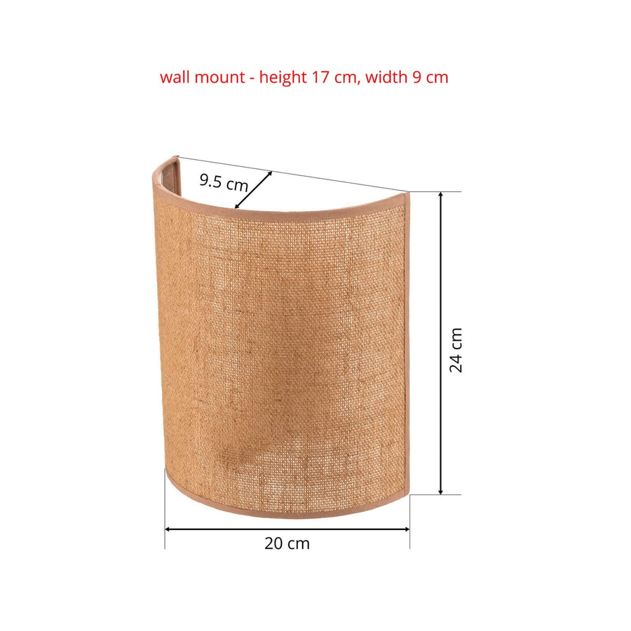 Applique murale en tissu, marron, hauteur 24 cm