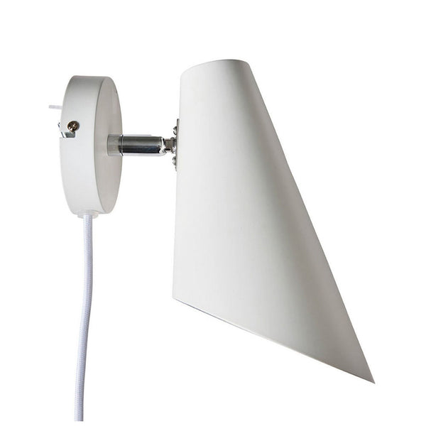 Applique murale Cale en métal, blanc mat, hauteur 24,5 cm