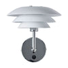 Applique murale DL20 en métal, chromé et blanc mat, hauteur 23 cm