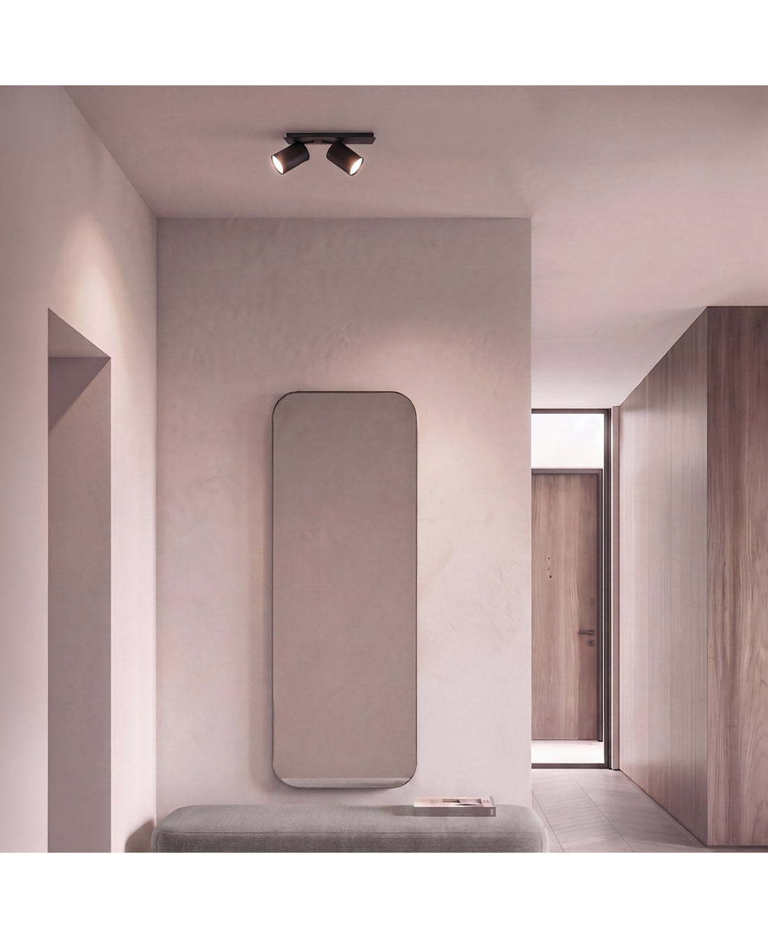 Spot Plafond Double ZAMBELIS 10W DESIGN Noir Mat 2627