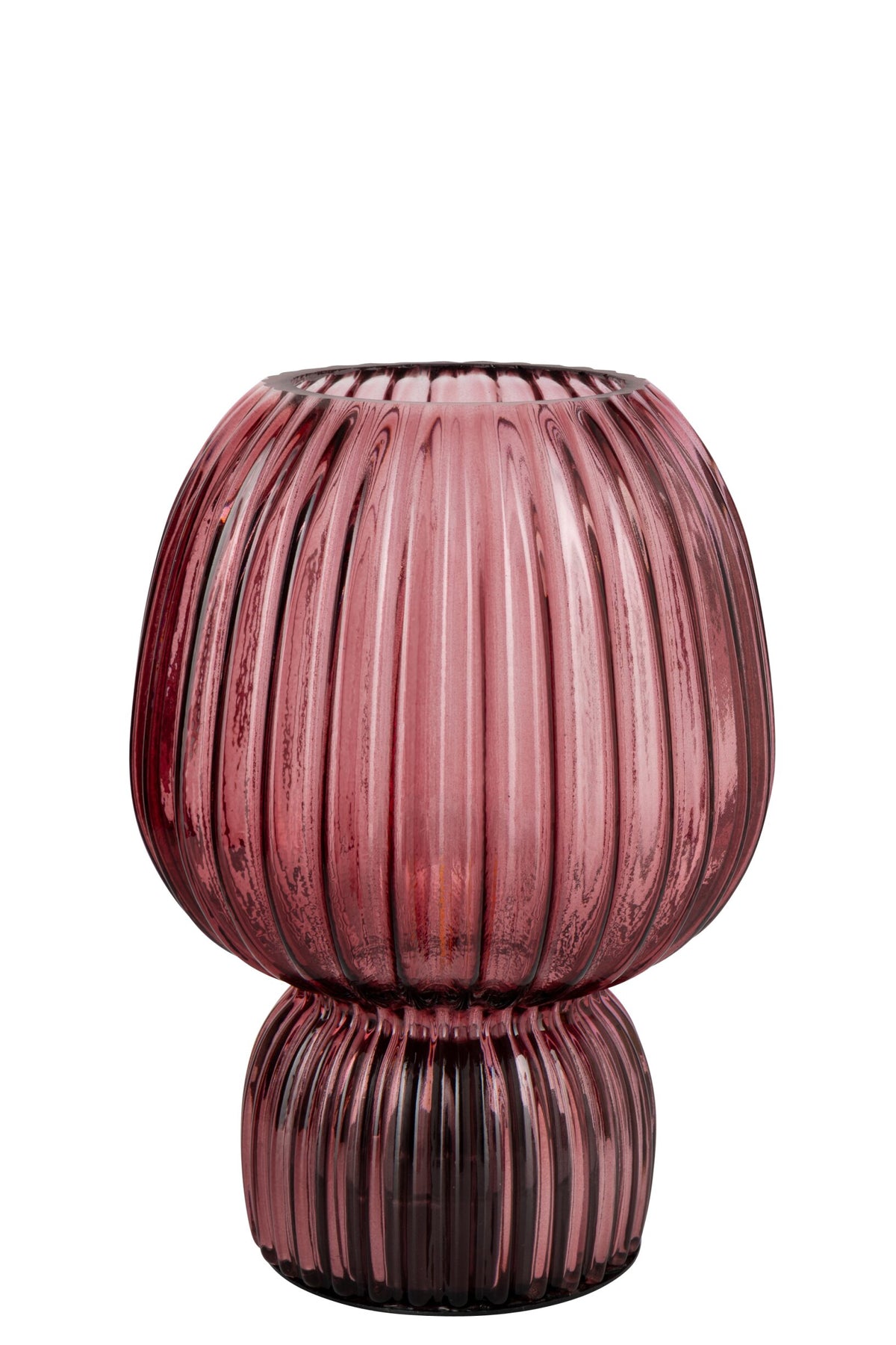Lampe à poser en verre strié, H 21,5 cm
