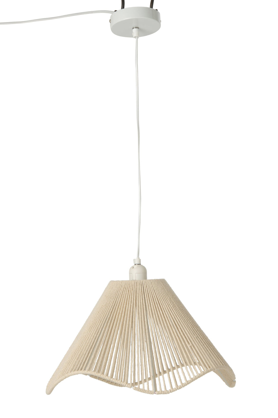 Suspension en corde de lin grège, H 22 cm