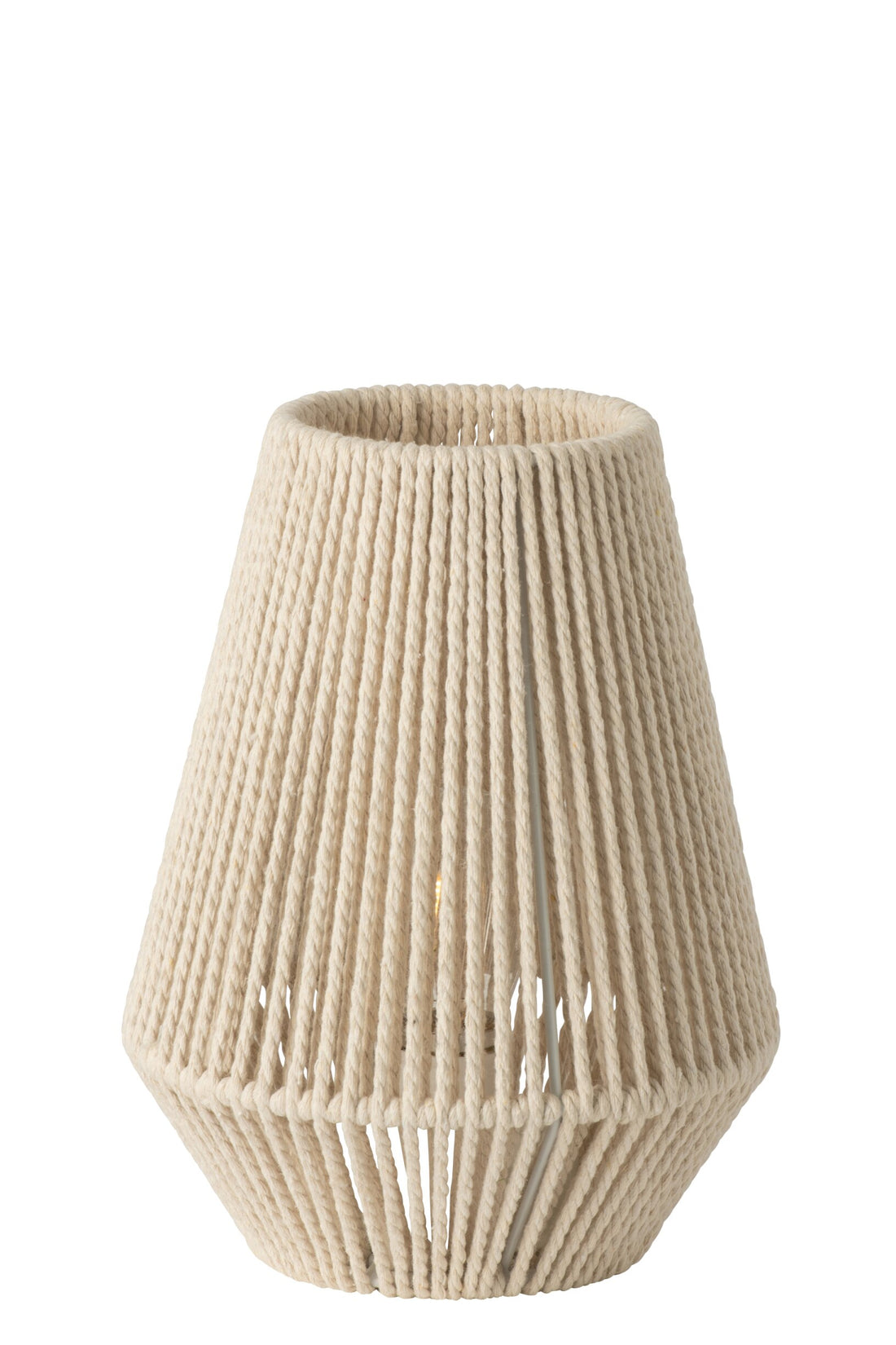 Lampe à poser en corde de coton grège