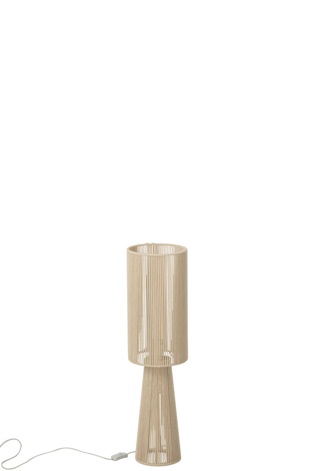 Lampe à poser en corde de tissu grège, petit modèle