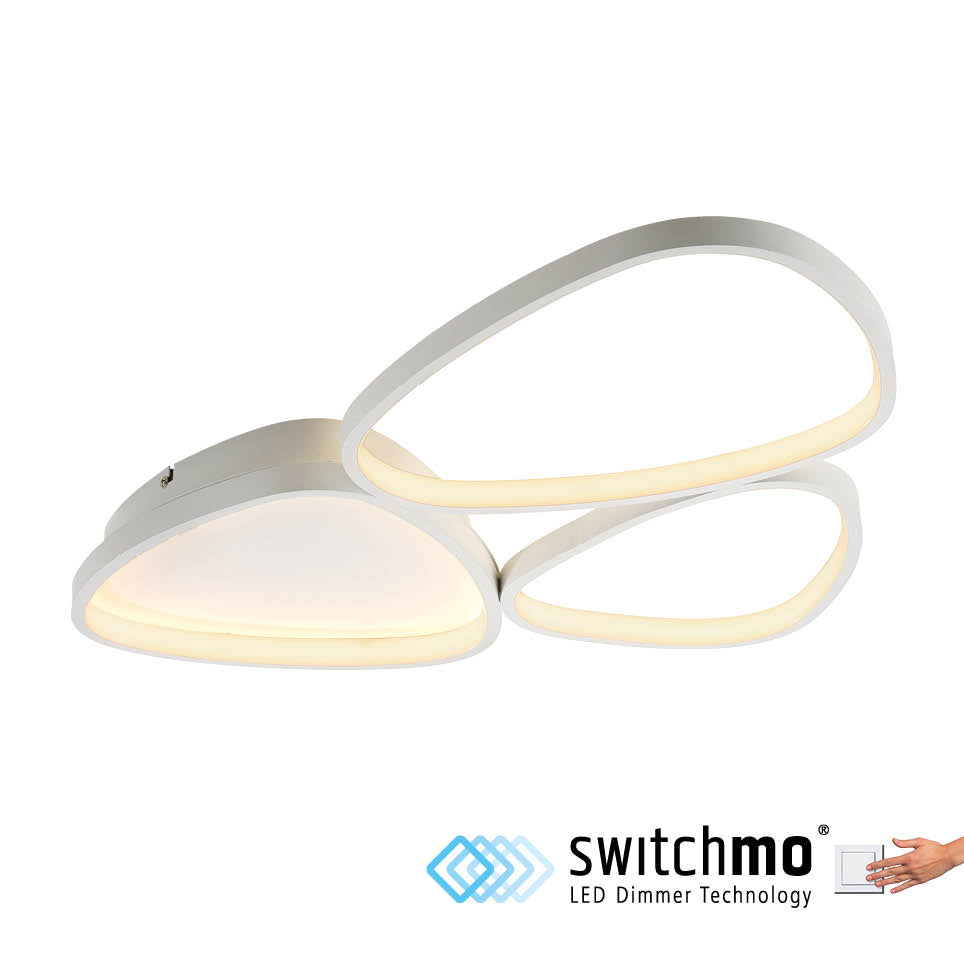 Plafonnier Pebbles blanc, H 69,5 cm