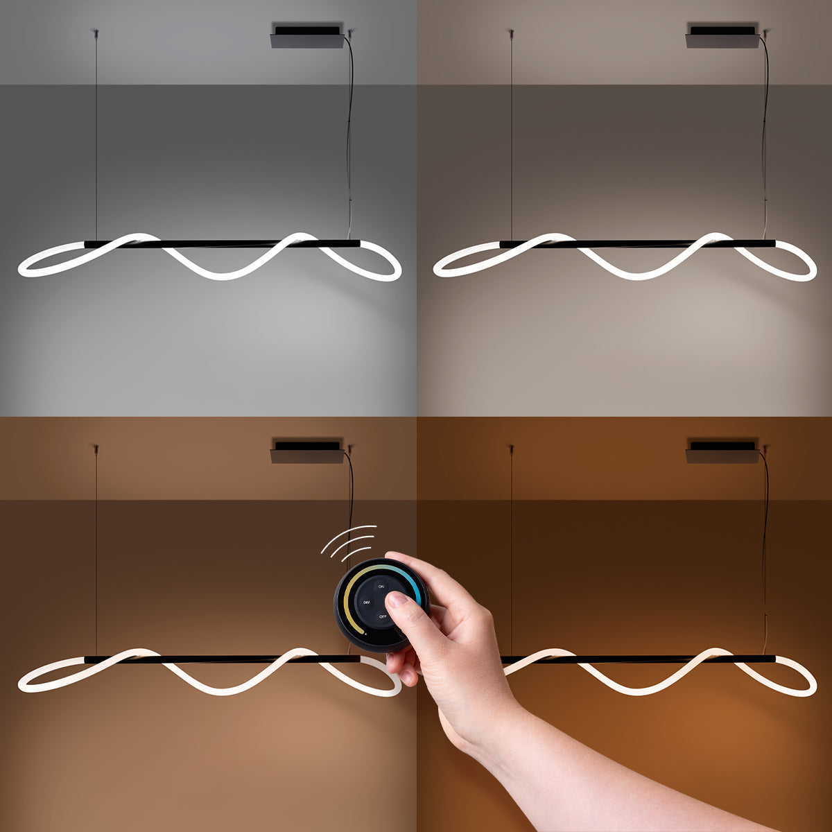 Lampe suspendue GALAKSE 148 noir LED 2700-6500K