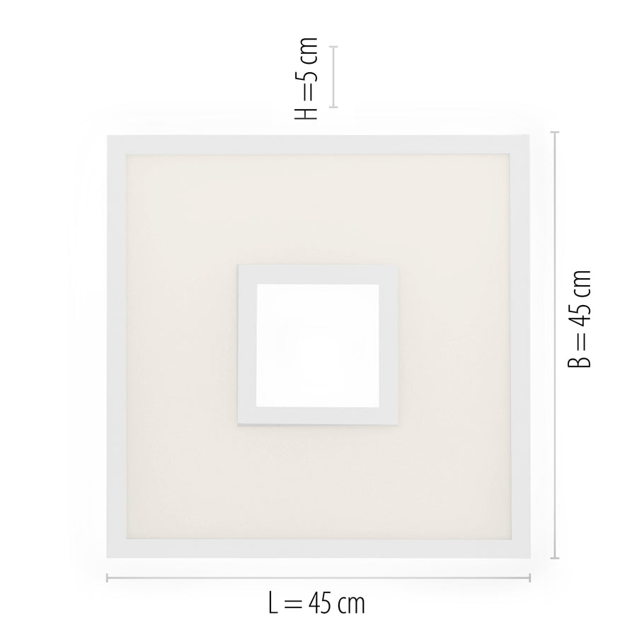 Plafonnier Recess blanc, L 45 cm
